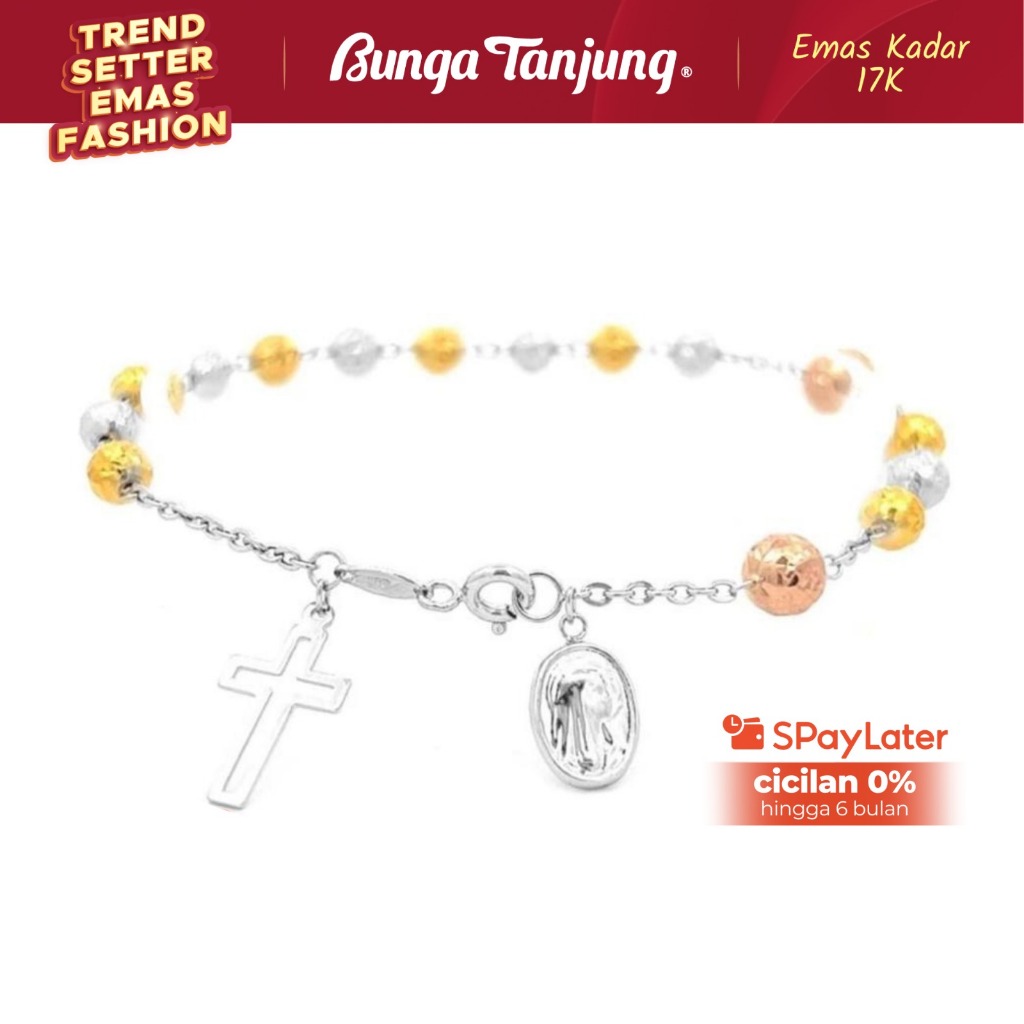 GELANG ROSARIO ARSIR - EMAS 17K - BUNGA TANJUNG GOLD
