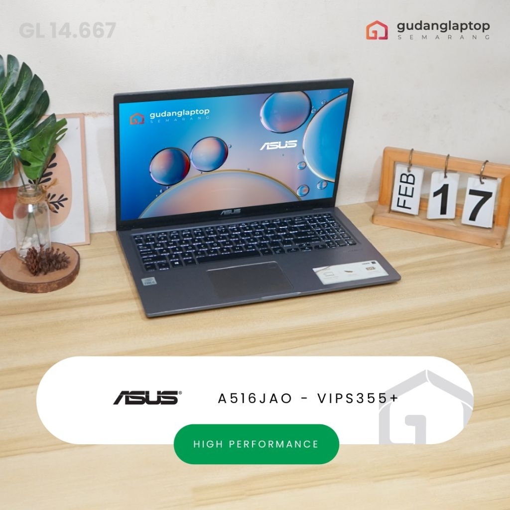 ASUS A516JAO - VIPS355+ Core i3 - 1005G1 4/512 Fingerpring, NumPad, Webcam, WiFi, Bluetooth, Backlig