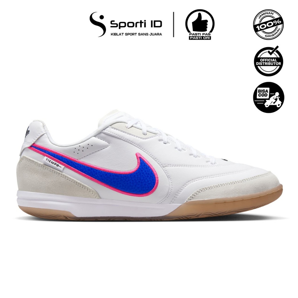 Sepatu Futsal Nike Tiempo Streetgato IC - White Racer Blue Pink HQ7017-146 Original