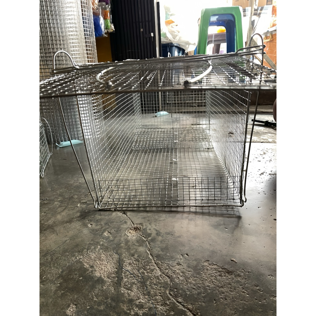 PERANGKAP/JEBAKAN MUSANG/LUWAK/KUCING JUMBO DENGAN SEKAT UNTUK AYAM HIDUP UK (P 66 x L 30 x T 28) MU