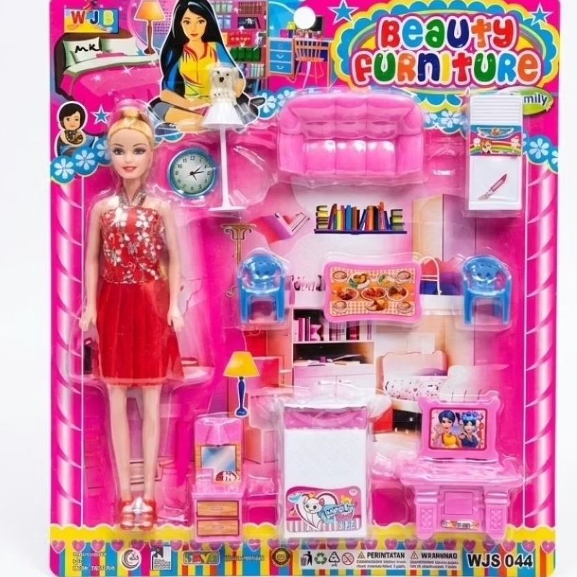 Mainan boneka kasur kursi sofa meja perabot rumah - Beauty FURNITURE + Boneka