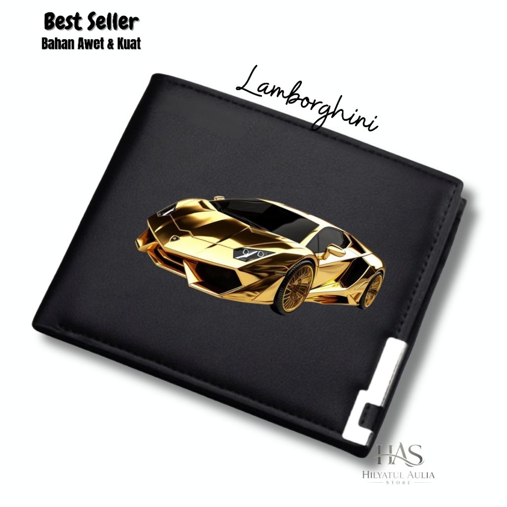 Dompet Lipat Lamborghini | Dompet Karakter Lamborghini | Dompet Anak Lamborghini Bahan Premium