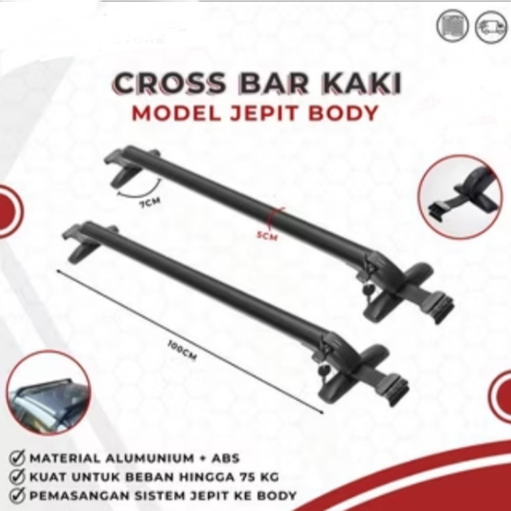 Cross Bar Sporty Kaki Rak Mobil Model Jepit Body Suzuki Ignis Ertiga XL7 Swift SX4 Vitara Celerio Wa