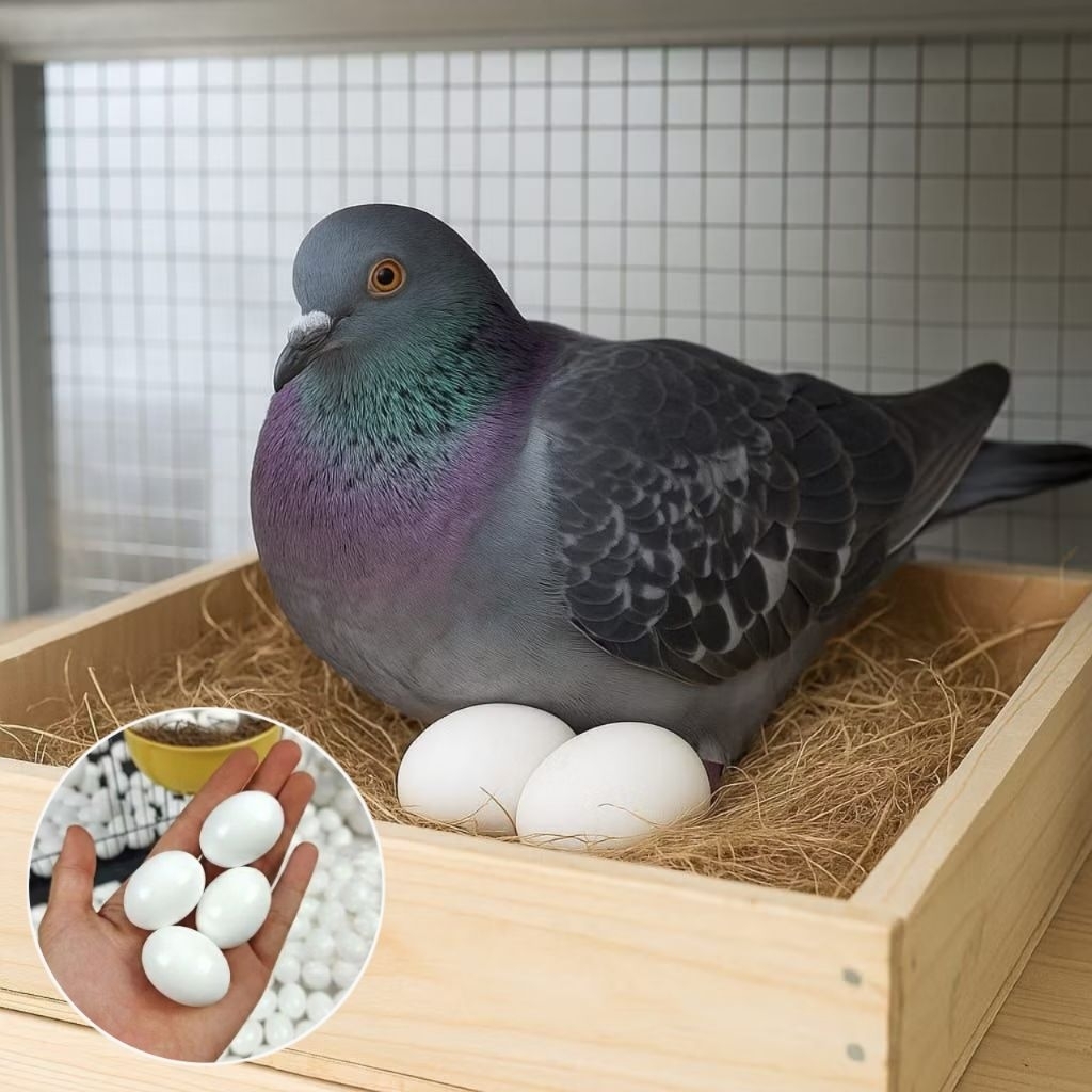 Telur Merpati Palsu/Imitasi Sebagai Ganti Telur Asli | Padat Tidak Kopong