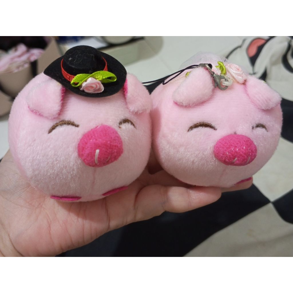 boneka babi sepasang (2 pcs) lucu imut gemoy