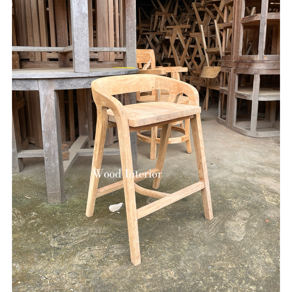 kursi bar kipas kayu jati | kursi mini bar | kursi cafe tinggi