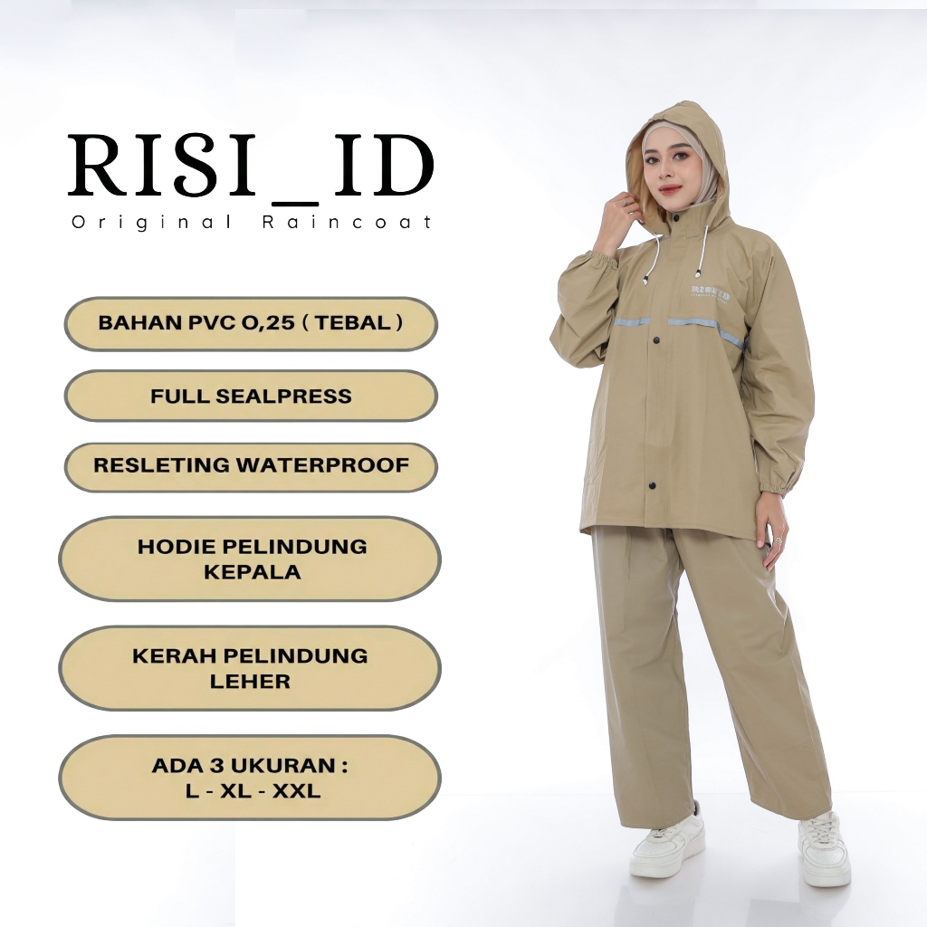Jas Hujan Hoodie Pria Wanita Aesthetic Tebal Kualitas Bagus