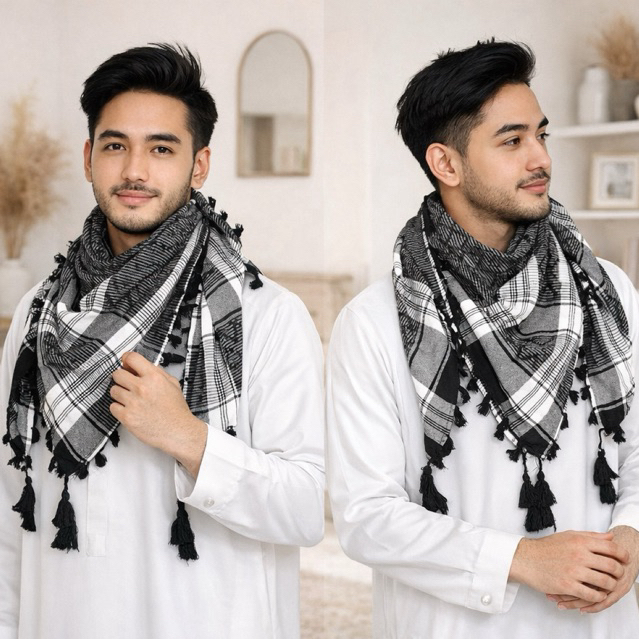 Sorban Tenun Palestina Al Multazam Sorban Ronce Jagung Wanita Pria