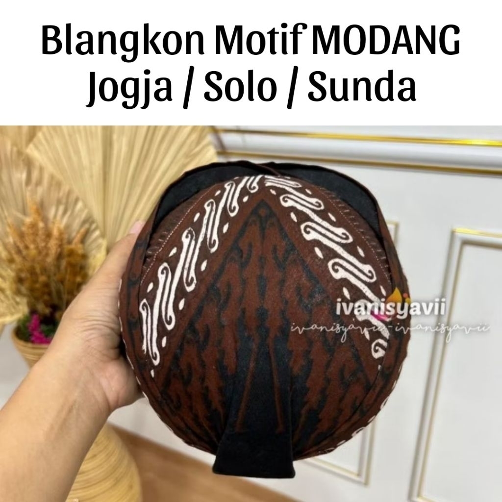 BLANGKON MODANG • Blangkon Jogja / Solo / Sunda - Motif Modang Coklat