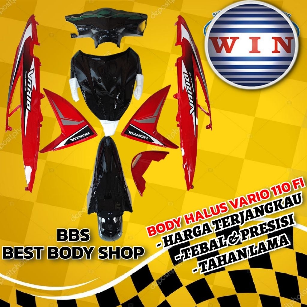 Full Cover Body Halus Honda Vario 110 Fi LED | Full Set Bodi Halus Vario 110 Fi LED