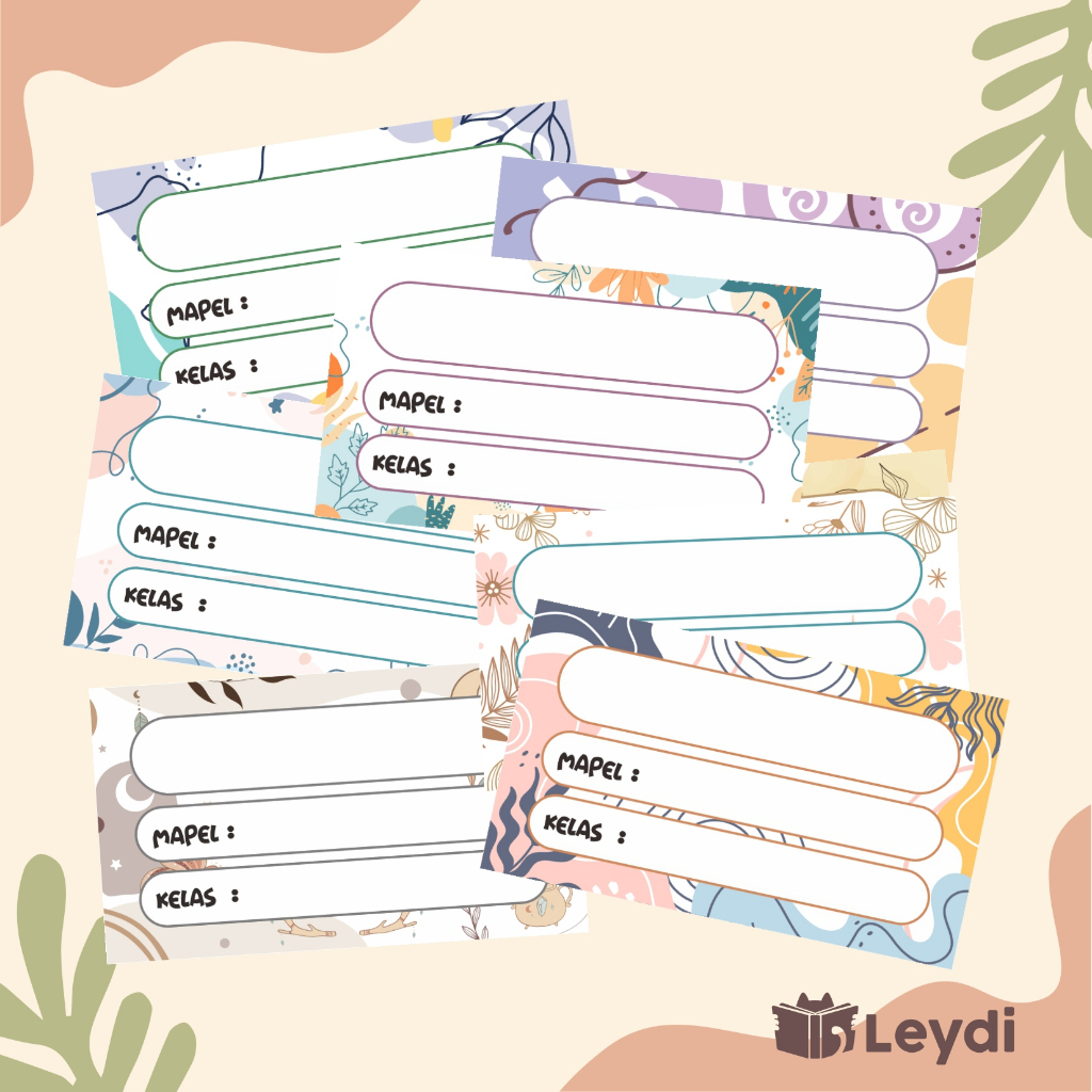 Stiker Nama Buku Tulis Aesthetic / Label Buku Tulis / Stiker Buku Pelajaran