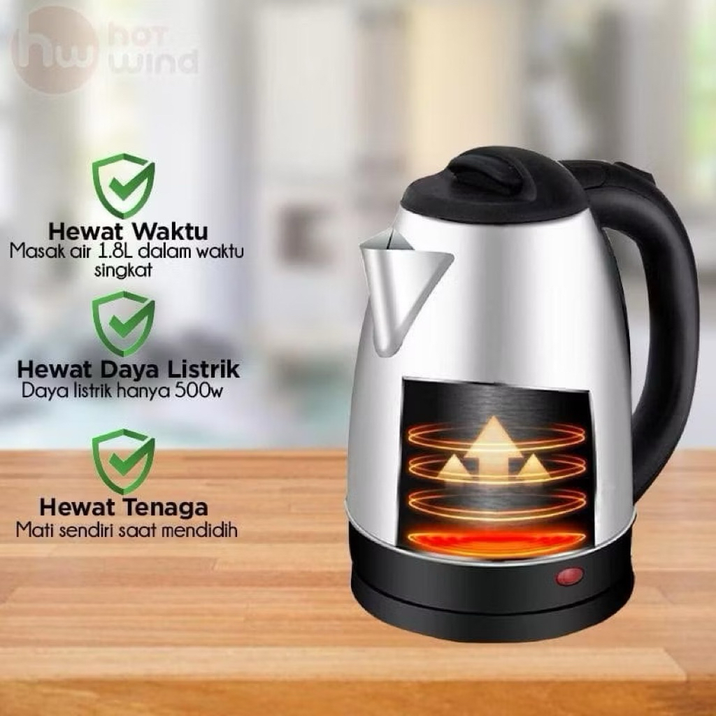 termos teko listrik pemanas air panas stainless kettle listrik