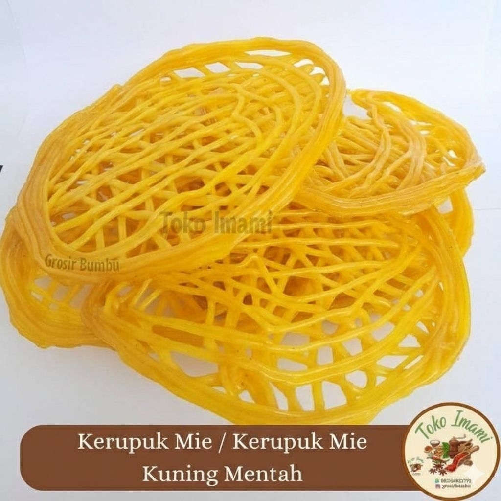 Kerupuk Mie Kuning Mentah besar perbuah