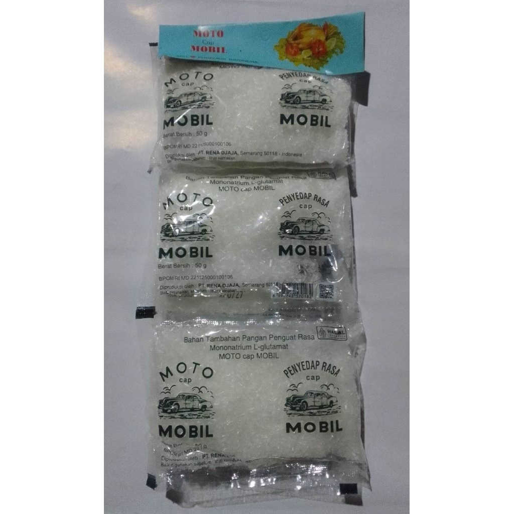 Micin/ Msg/Penyedap Rasa Moto Cap Mobil (renteng) isi 6 Sachet x 50 gr.