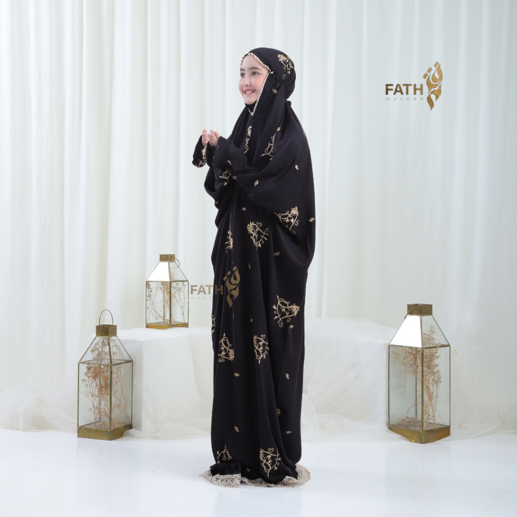 FATH - Mukena Anak Remaja Terusan Bordir Love Rose Mukenah Lajuran Remaja