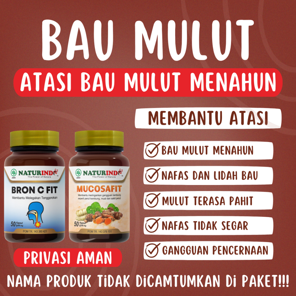 MUCOSAFIT NATURINDO Penghilang Bau Mulut Dan Nafas Halitosis Obat Bau Mulut Menahun Herbal Naturindo