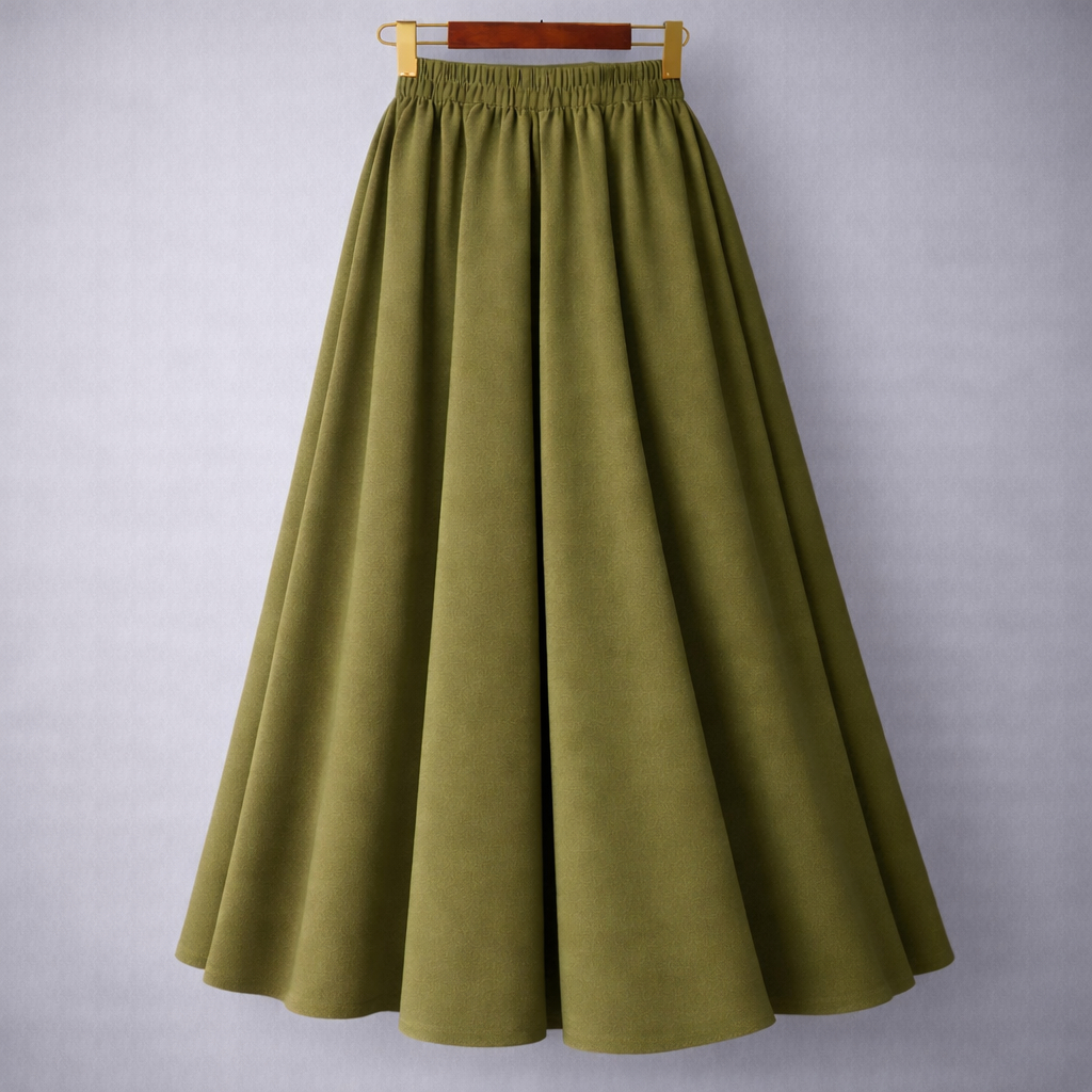 Rok Panjang Wanita WOLFIS Polos Premium Ada Saku Kantong Lebar Payung Flowy Jumbo Bahan Tebal Formal Kerja Kuliah Casual Muslimah by KaRINA