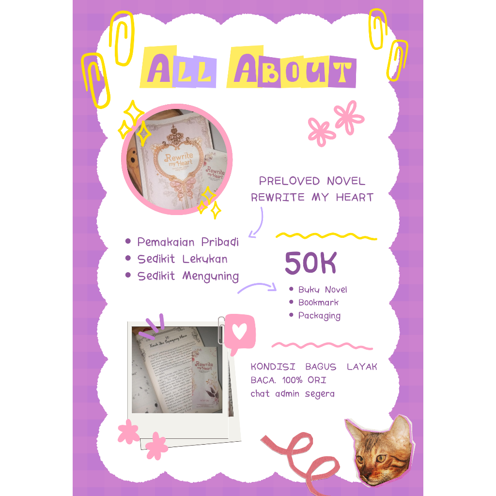 PRELOVED NOVEL REWRITE MY HEART 100% ORIGINAL