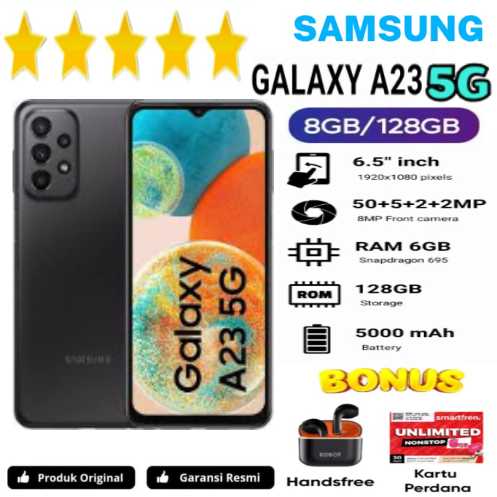 HP SAMSUNG A23 5G 8GB/128GB ORIGINAL DAN EXTRA BONUS