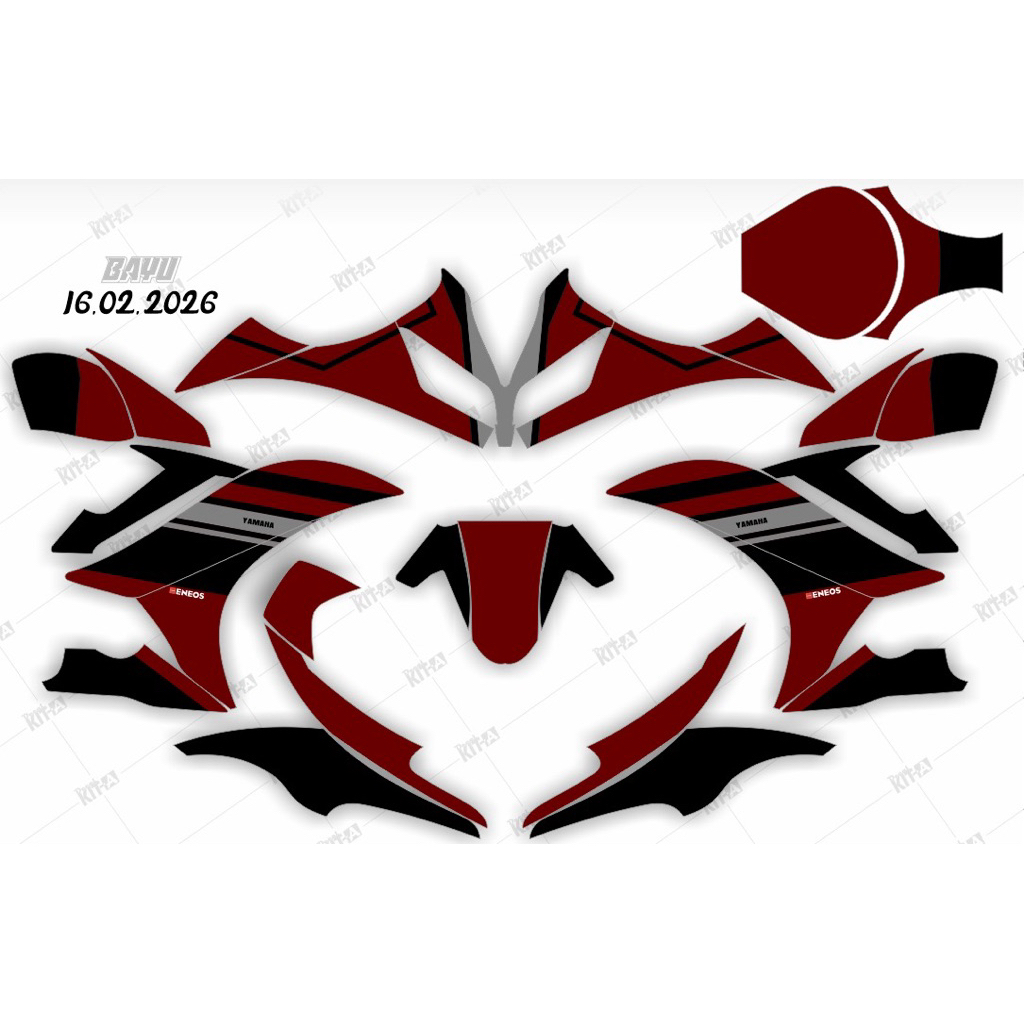 decal fullbody striping dekal stiker fullbody keren r15 v2 motif hitam list kuning simple keren D-H1