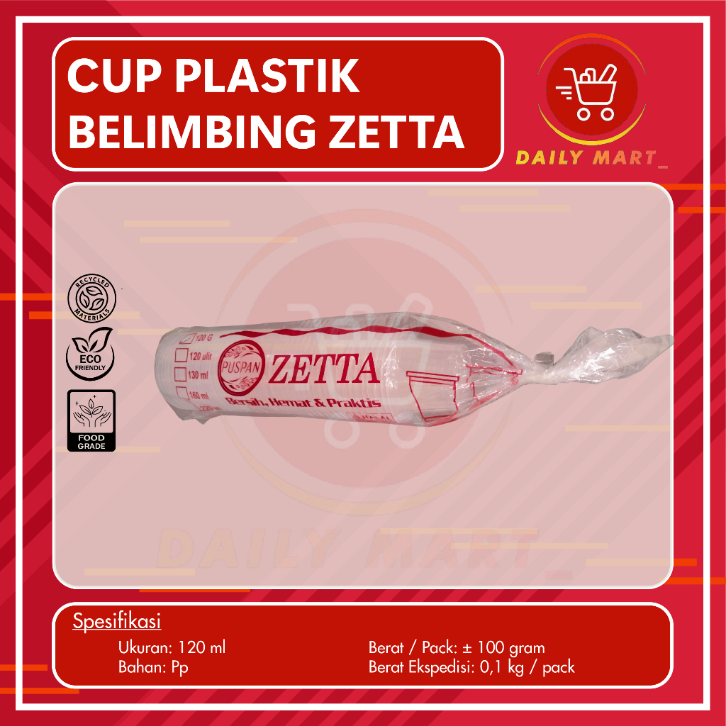 Gelas Plastik Bening 120ml Isi 50pcs Cup Jelly Puding Belimbing 120 ml