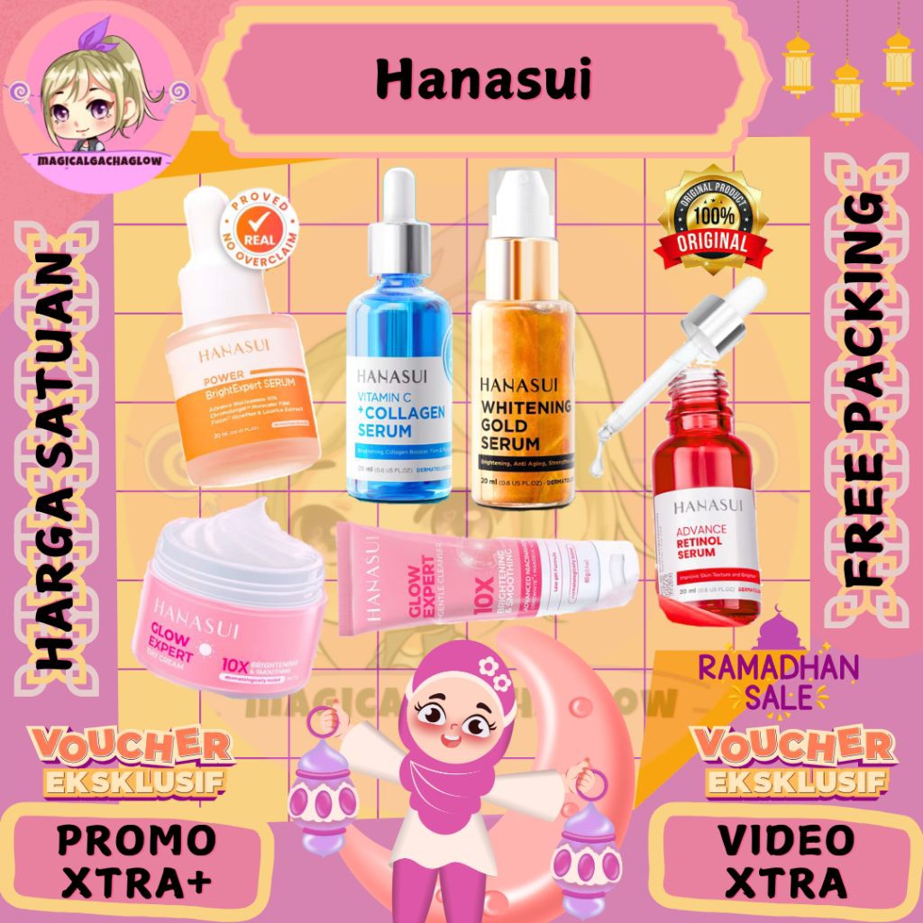 Serum Hanasui Power Bright Expert Serum 10% Niacinamide Serum Vitamin C + Collagen Anti Acne Retinol