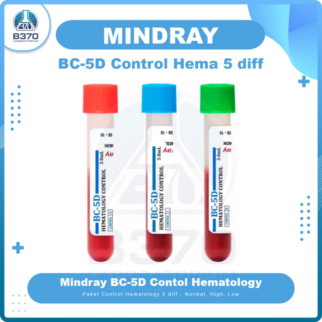 Paket MINDRAY BC-5D Control Hematology Set 5 Diff @3ml (High,Normal,Low)