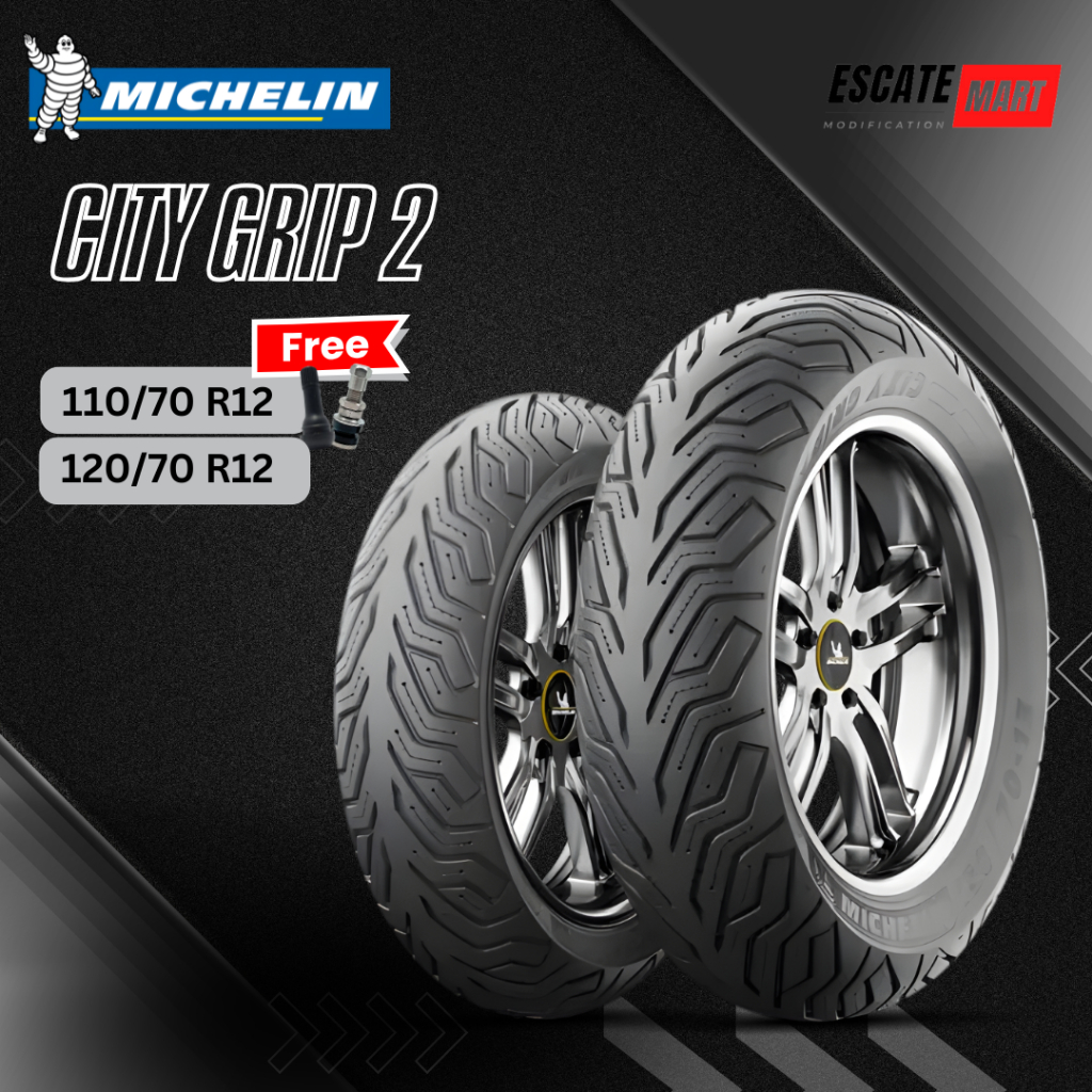 Ban Motor Michelin City Grip 2 110/70 120/70-12 - Michelin City Grip 2 Ring 12 Tubeless