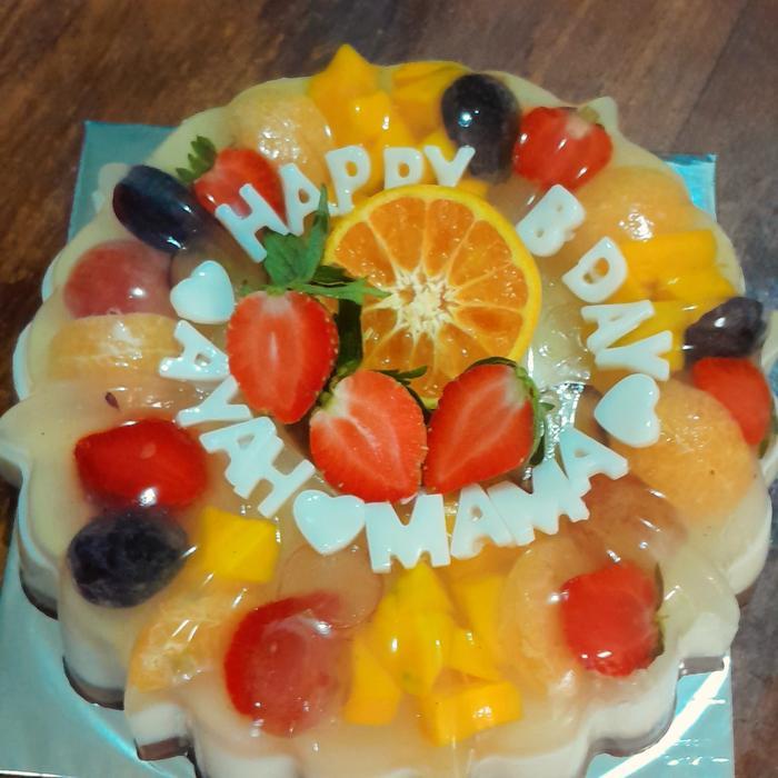 puding cantik kaca buah loyang 23cm