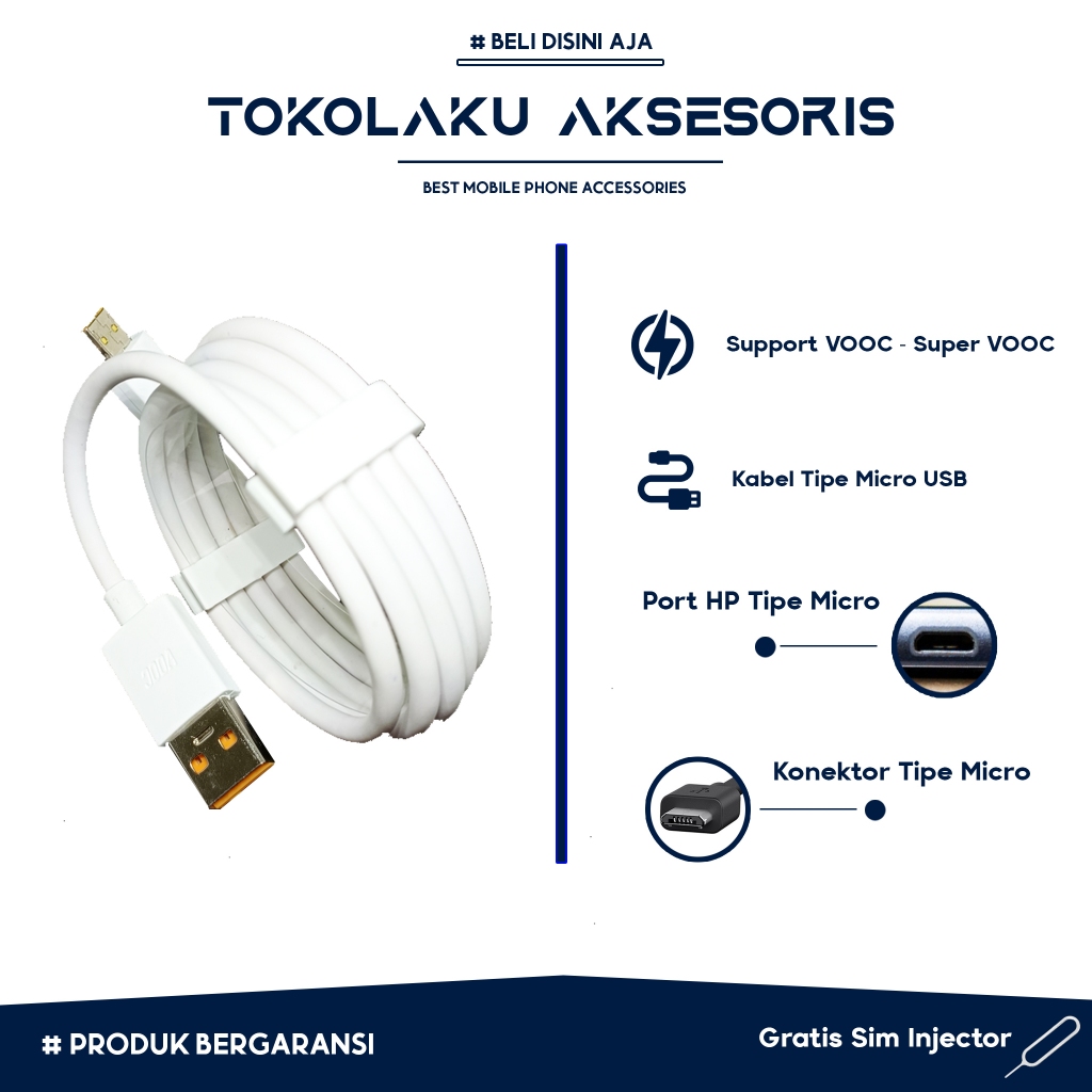 Kabel Data Relme VOOC Tipe Micro Fast Charging 100% Kabel Charger VOOC Relme Tipe Micro Original Kab