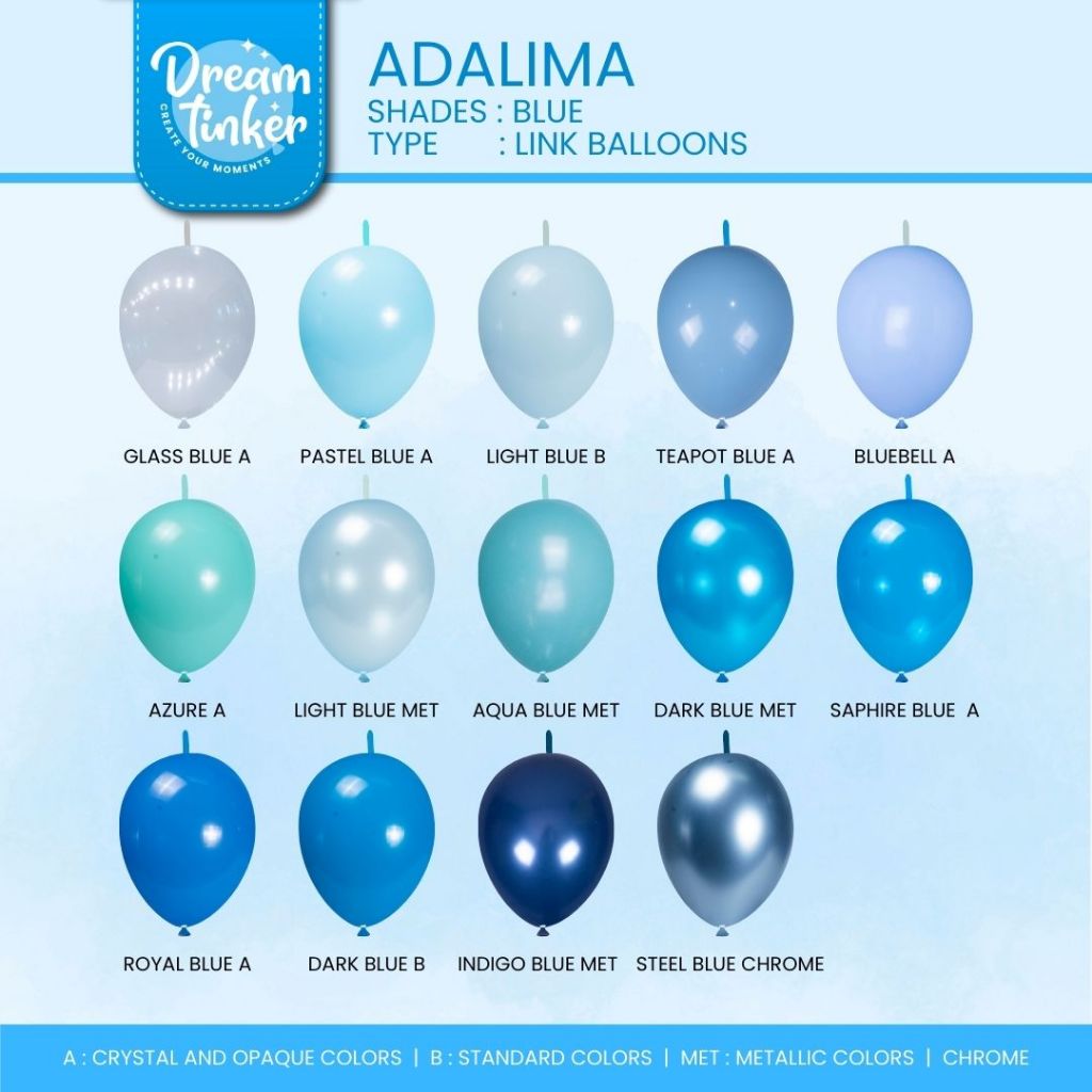 SET BALON LATEX GLASS BLUE MIX DOFF BLUE STEEL BLUE / BALON HELIUM 100PCS 11INCH
