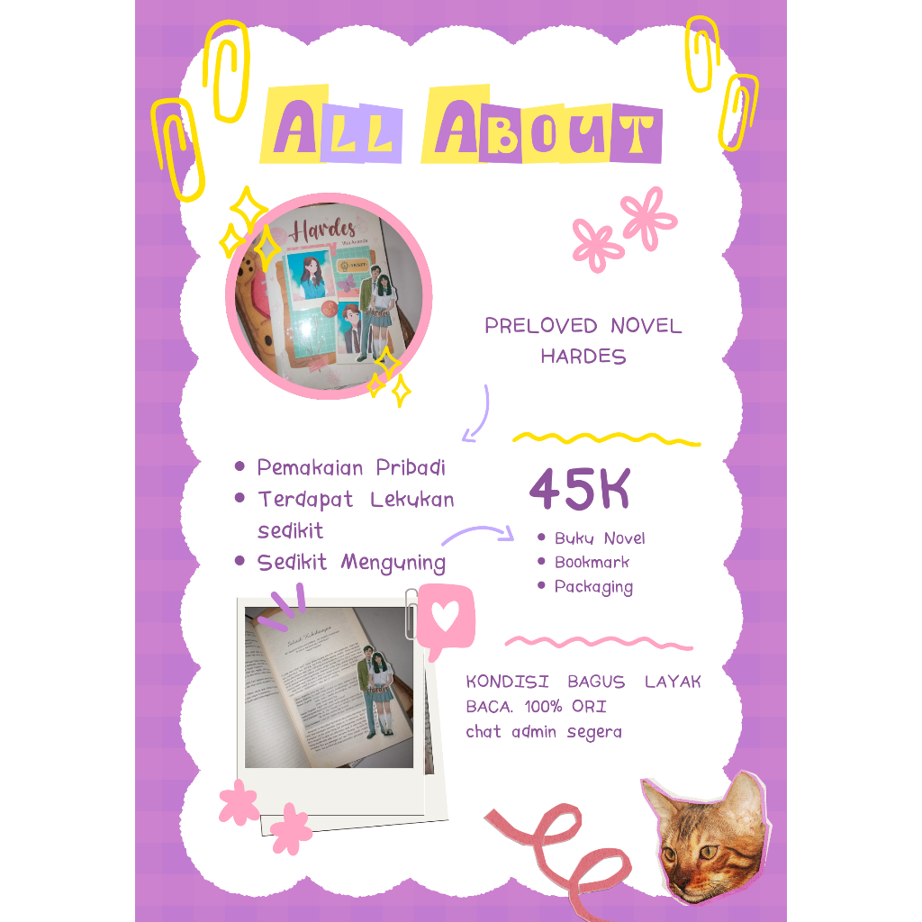 PRELOVED NOVEL HARDES 100% ORIGINAL