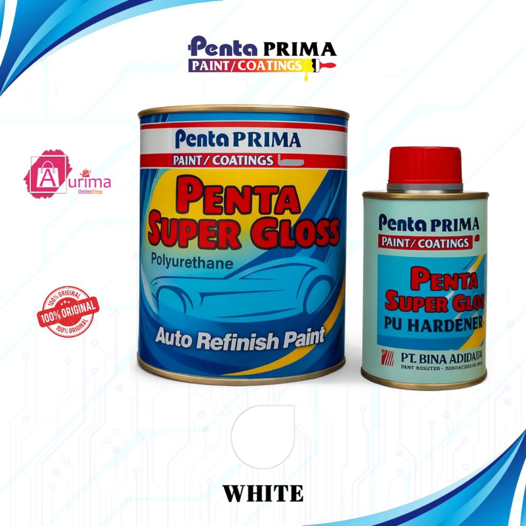 CAT DUCO PENTA GLOSS PU 2K SOLID WHITE PENTA PRIMA 1LITER SET - CAT MOBIL CAT MOTOR BERKUALITAS