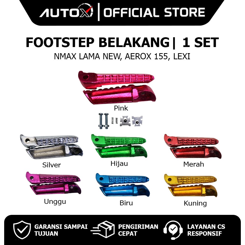 Footstep Belakang NMAX Lama New & Aerox 155 & Lexi Variasi Barstep Pijakan Injekan Foot Bar Step Kun