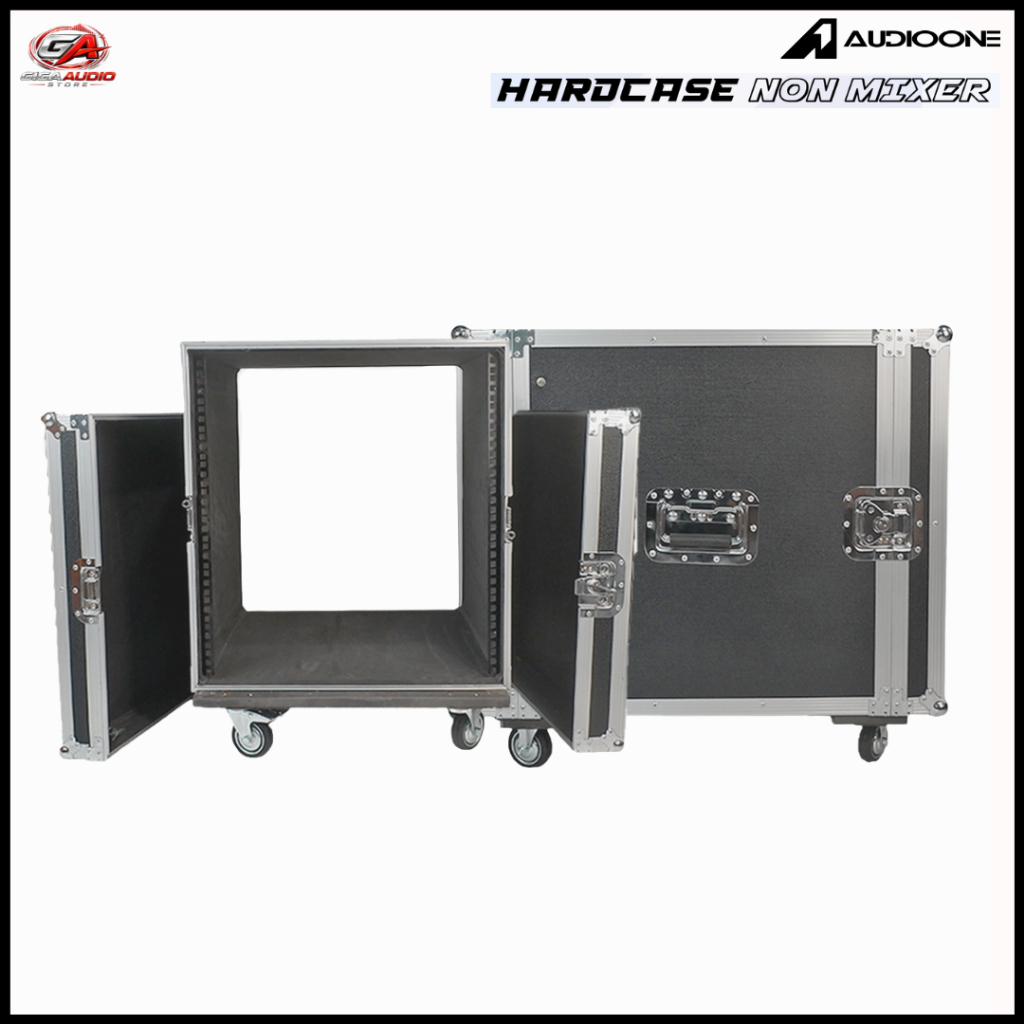 Box Hardcase Polos Non Mixer 8U 10U 12U 14U 16U List Silver Rak Speaker Audio Aksesoris Sound System
