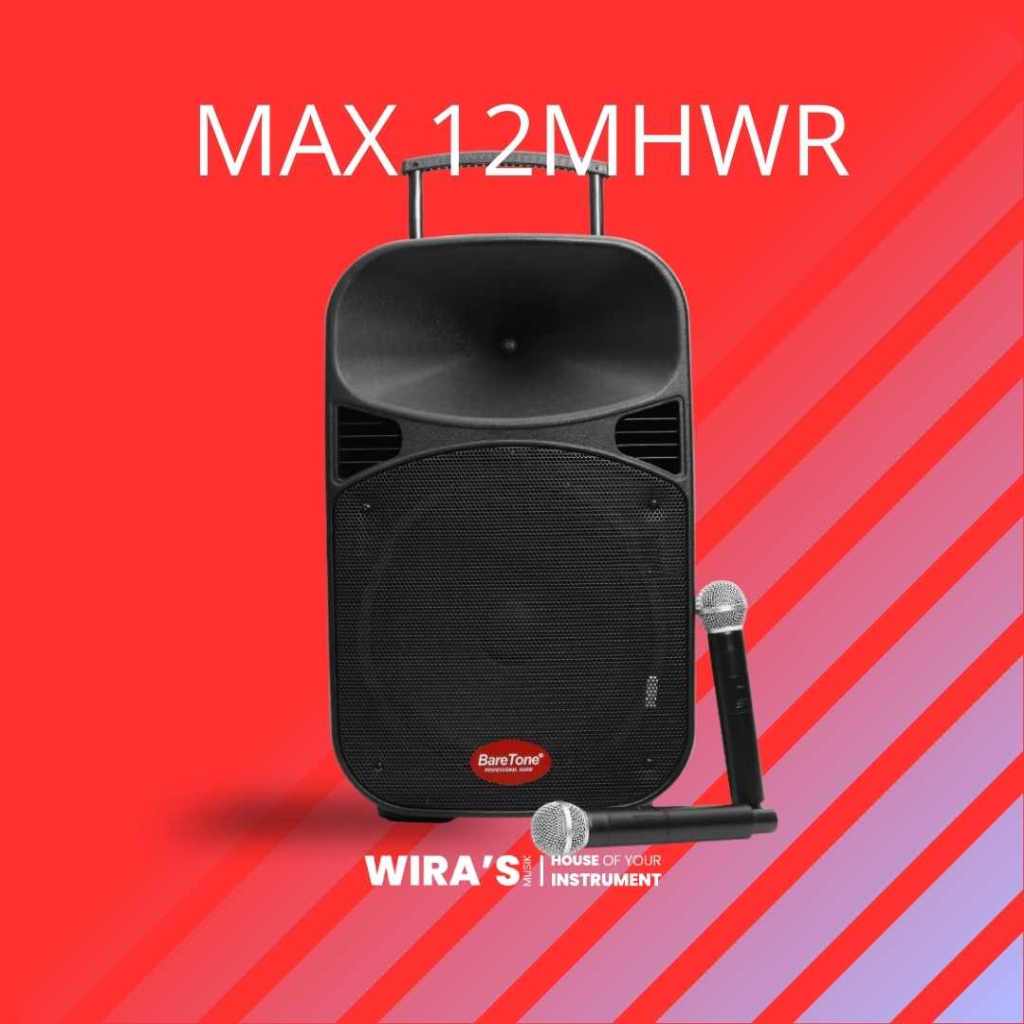 BARETONE AUDIO PORTABLE SPEAKER 12 INCH | MAX12MHWR