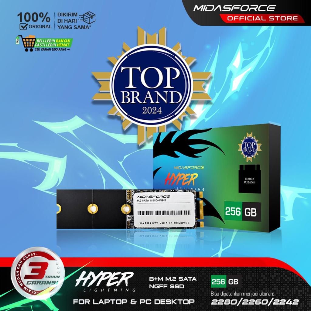 SSD M.2 SATA 256GB Midasforce Hyperlightning