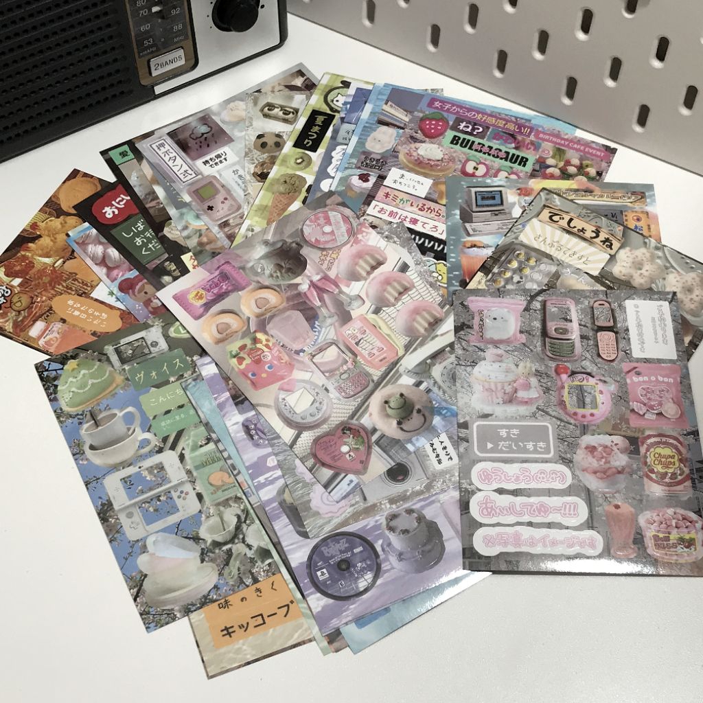sticker sheet heisei retro aesthetic (glossy)