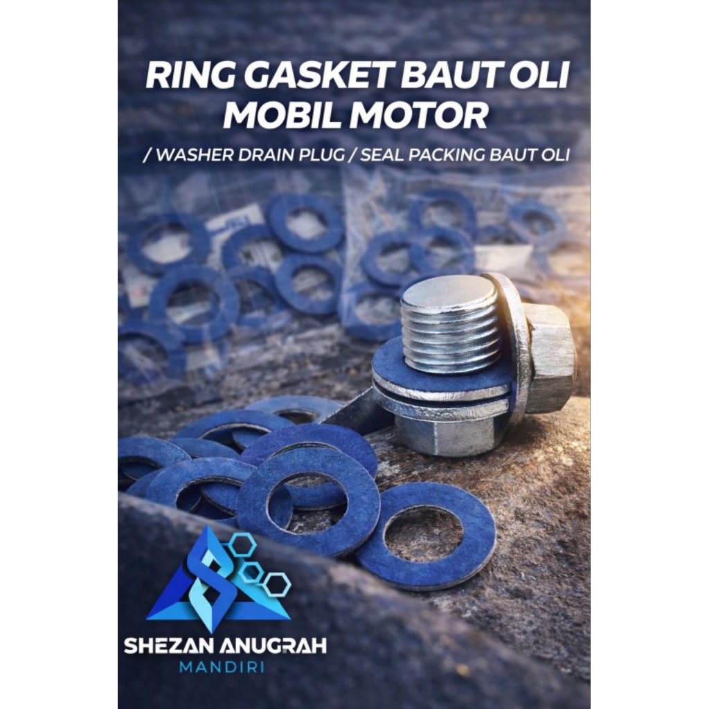 Ring Gasket Baut Oli Mobil Motor / Washer Drain Plug / Seal Packing Baut Oli