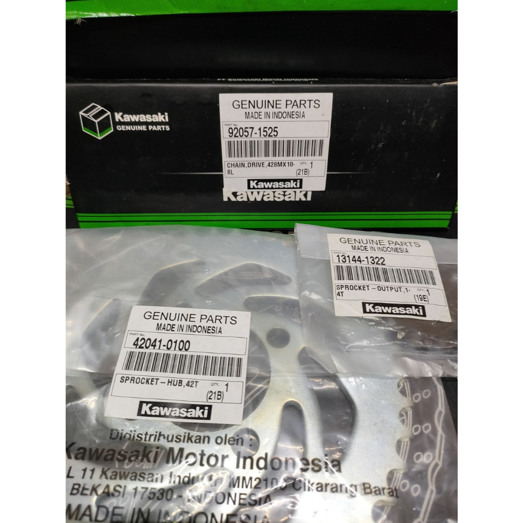 P1005-0001CHAIN KIT KAZE-110KAZE_E - GEAR SET / GIRSET RANTAI - KAWASAKI ORIGINAL SPAREPARTS