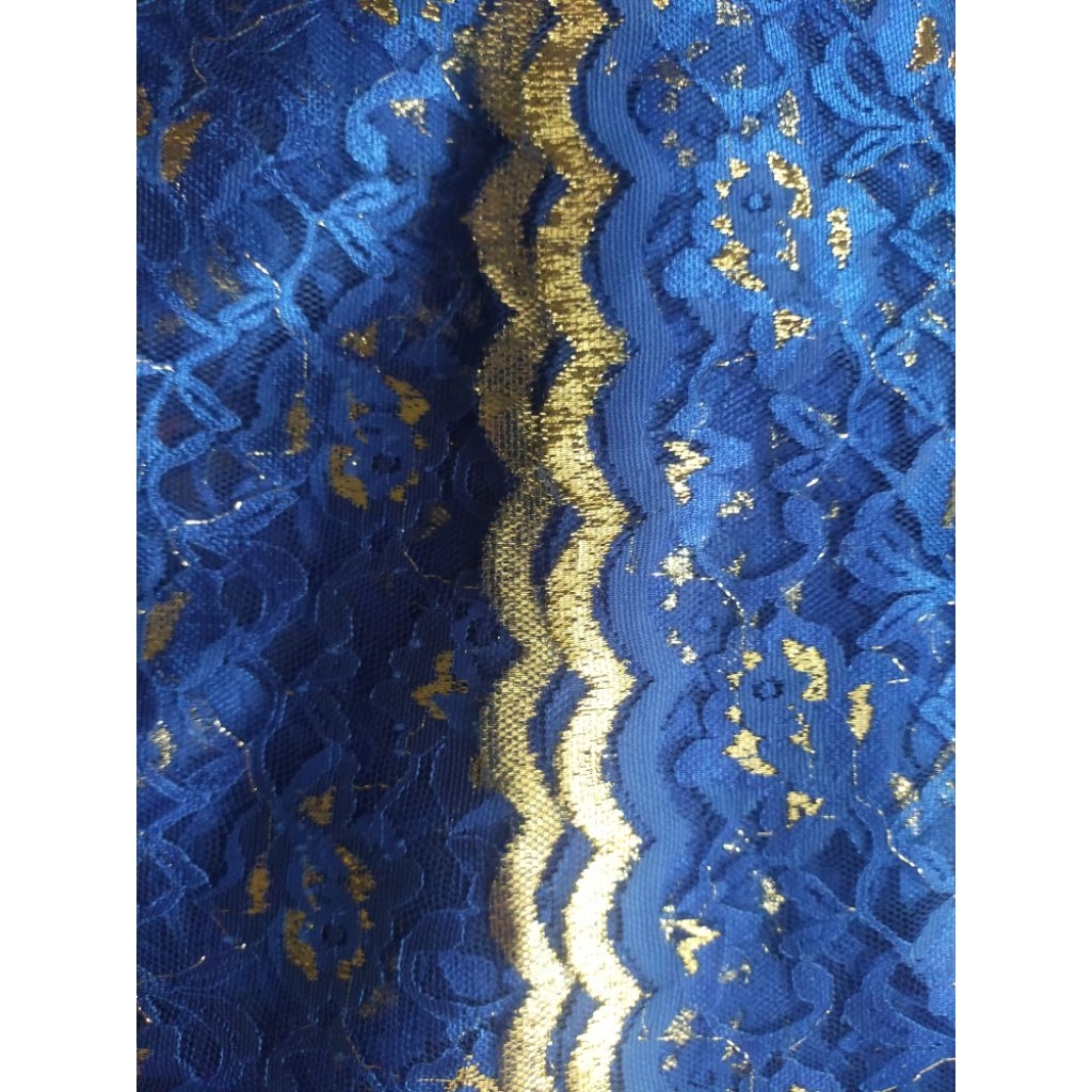 kain brukat warna biru dongker 2m