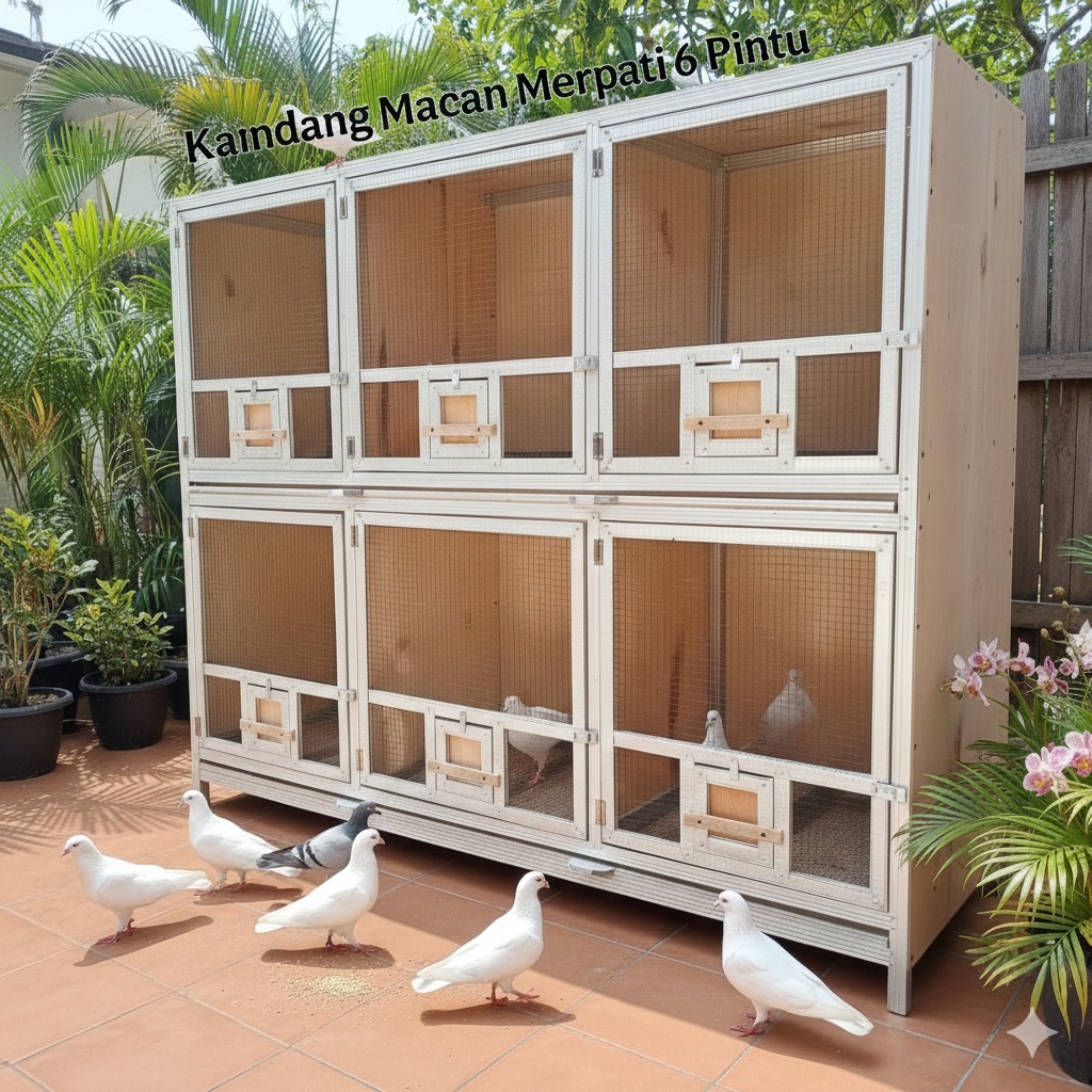 Kandang Macan Merpati Holo 6 Pintu 60x60x70