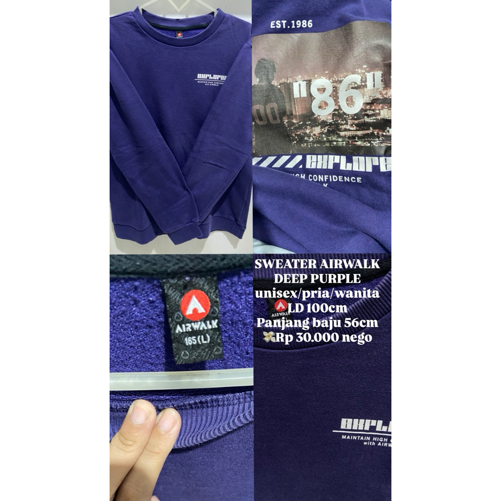 PL sweater AIRWALK original longsleve hoodie unisex pria wanita