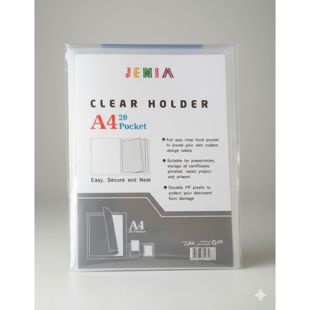 Clear Holder JENIA 20 A4 Transparant Dokument Keeper