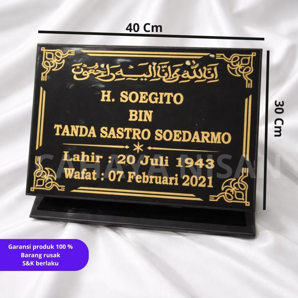 Nisan makam - Nisan Makam Ukuran 30X40 Bentuk Toga Bahan Granit Premium Quality
