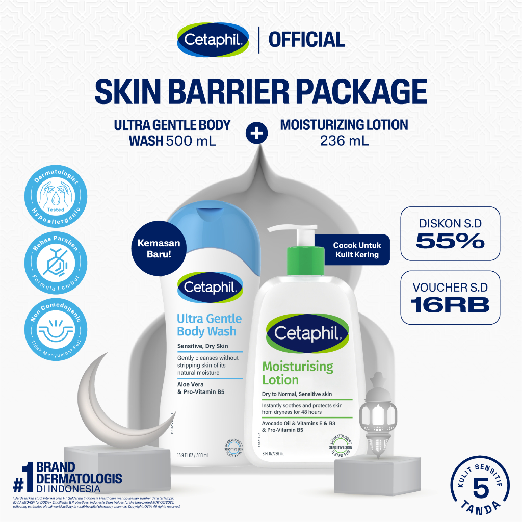 Cetaphil Ultra Gentle Body Wash 500ml + Moisturizing Lotion 236ml