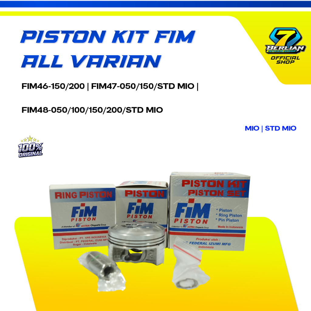 PISTON KIT FIM 46 FIM 47 FIM 48 MIO/STD MIO ORIGINAL 100%