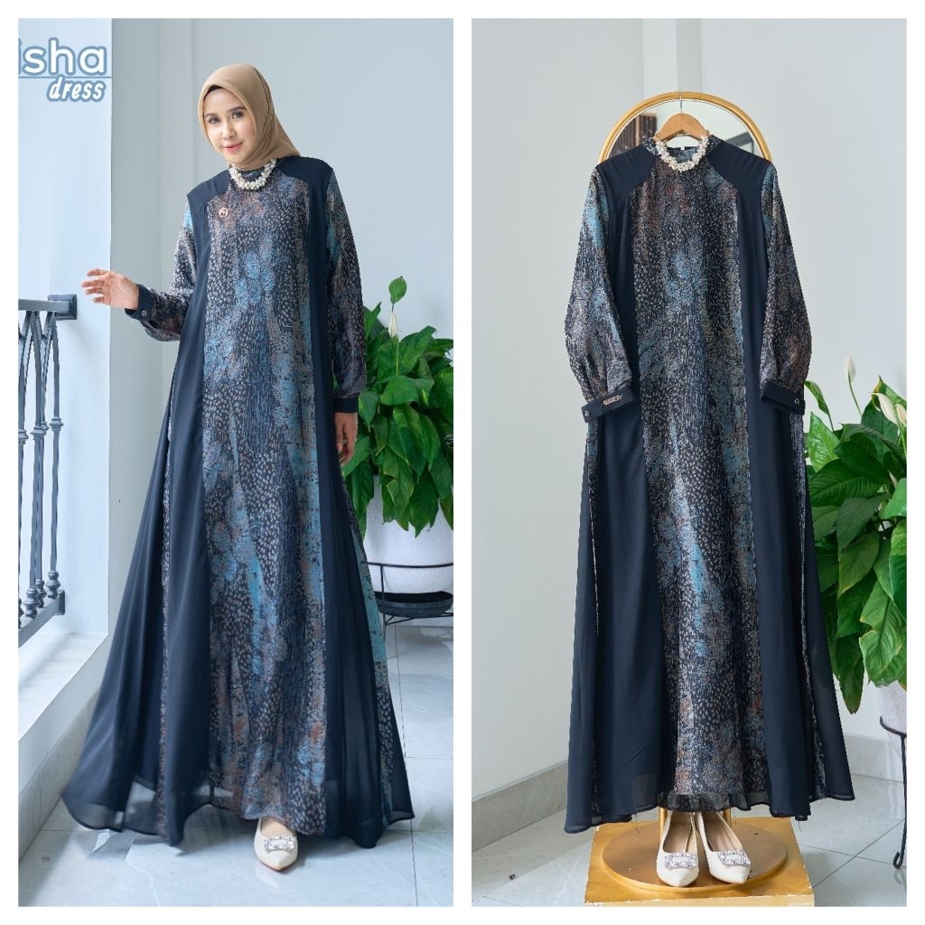 DELISHA DRESS / GAMIS PESTA WANITA / DRESS MEWAH ORI BY MAREVI (HANYA SIZE STANDAR)