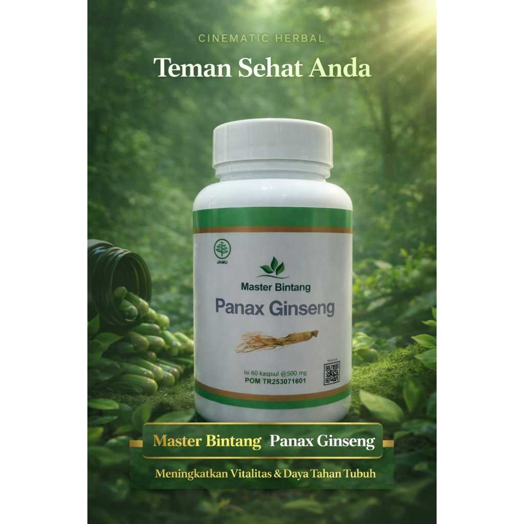Kapsul Herbal Master Bintang Panax Ginseng BPOM – Stamina, Energi & Performa Pria