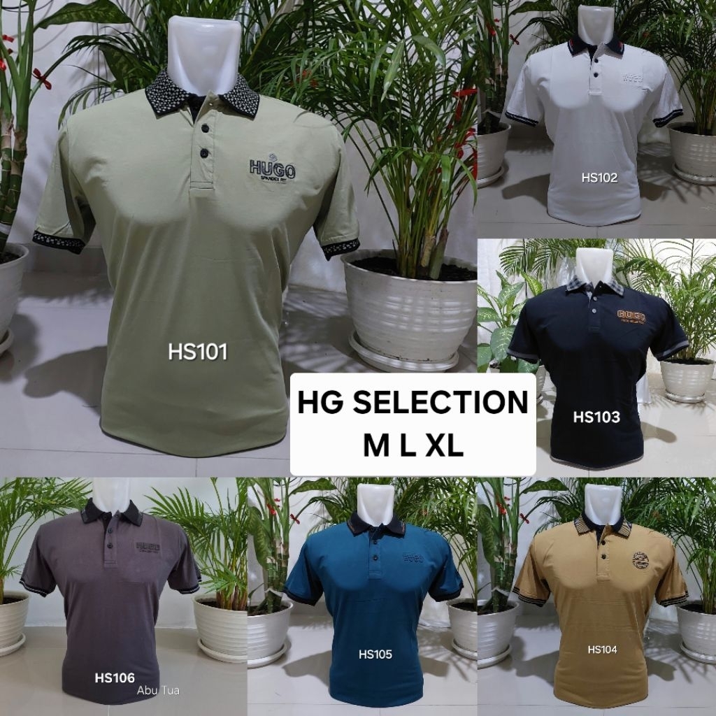 HUGO SELECTION ORIGINAL Kaos berkerah HG SELECTION Original Size M L XL T-Shirt polo spandex - HUGO 